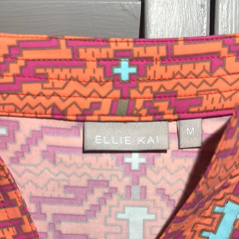 Coral V-Neck Sleeveless Wrap Maxi Dress by (Ellie Kai) size M - Picture 2 of 15